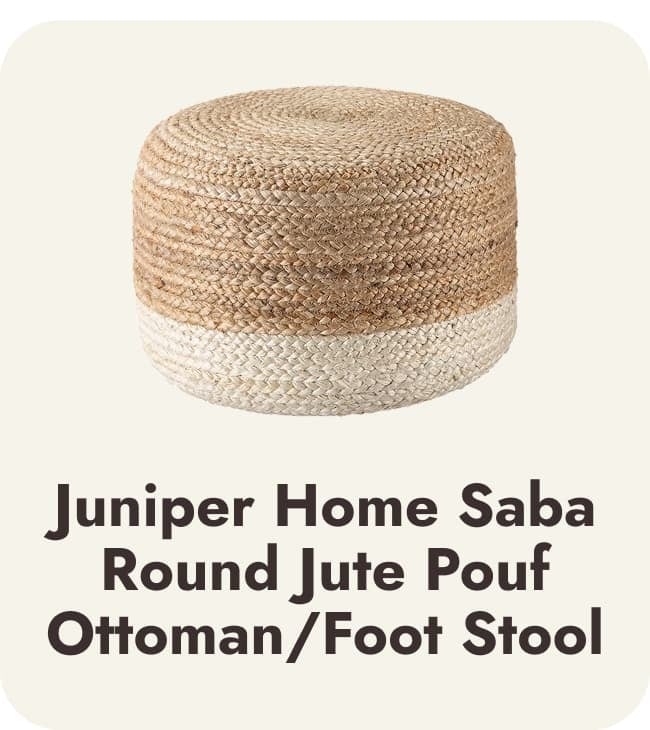 Save on Juniper Home Saba Round Jute Pouf Ottoman/Foot Stool