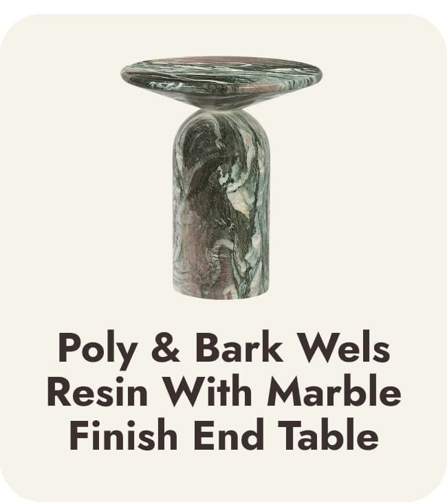 Save on Poly and Bark Wels Resin with Marble Finish End Table