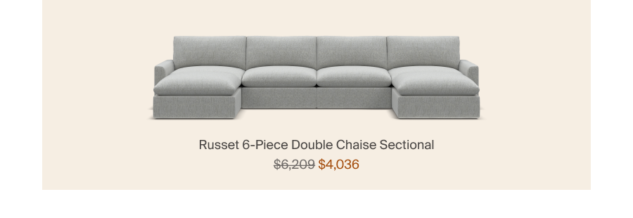 Russet 6-Piece Double Chaise Sectional