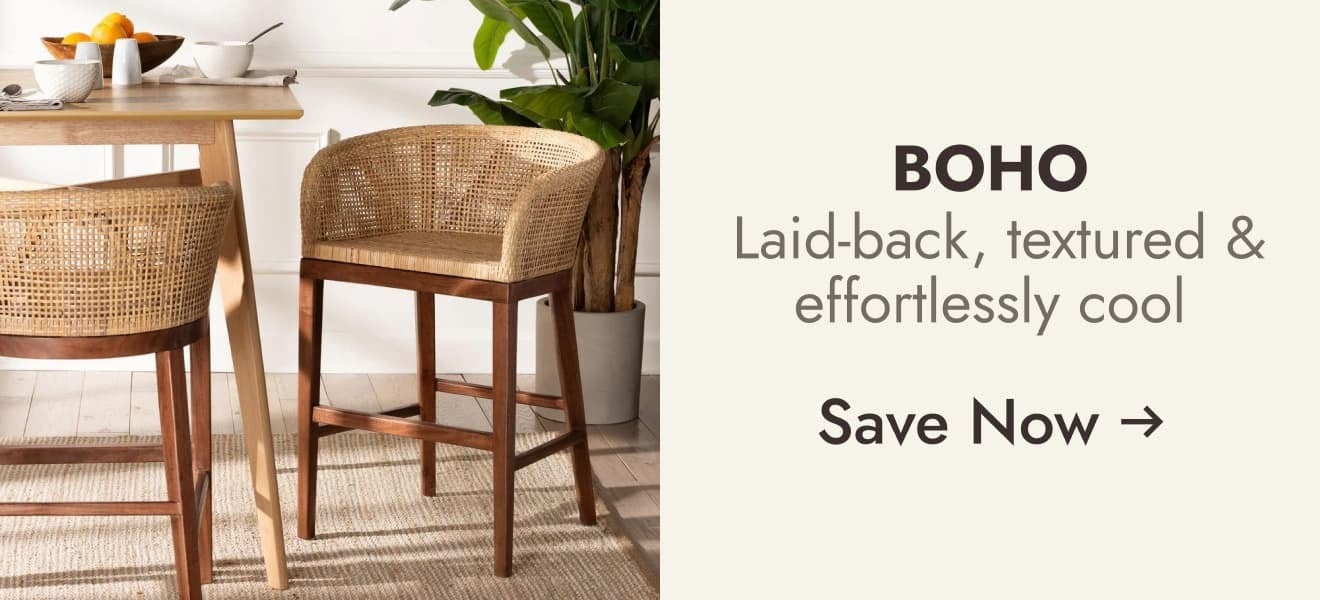 Shop Boho Barstools - Laid-back, textured, effortlessly cool.