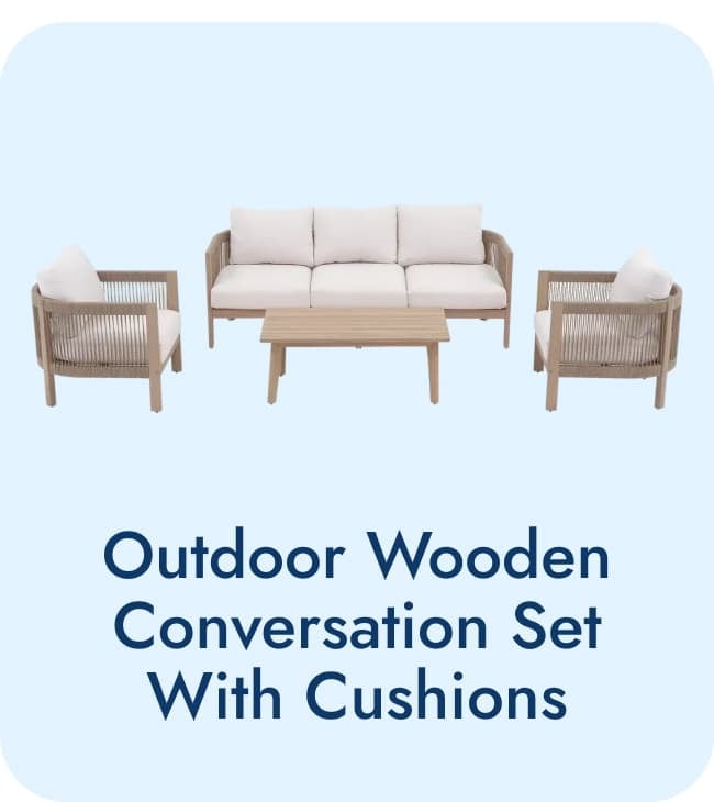 Wooden Conversation Set with Cushions