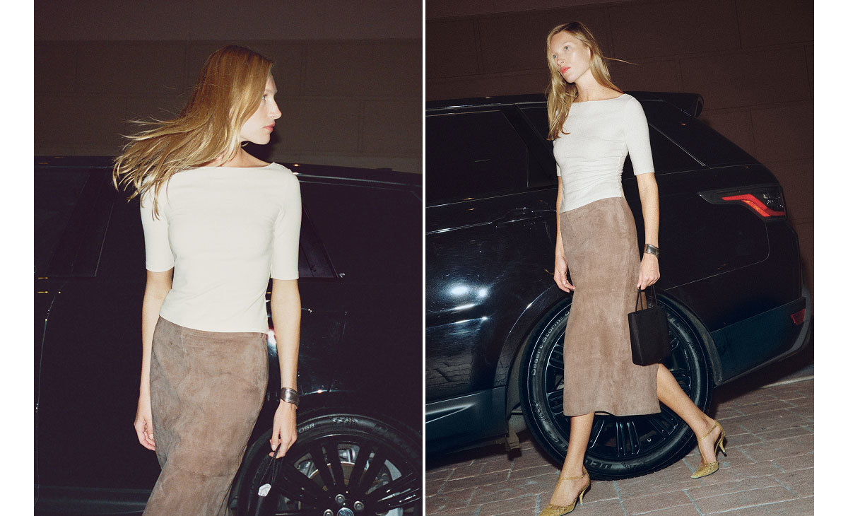 Veda Cole Low Waist Leather Maxi Skirt