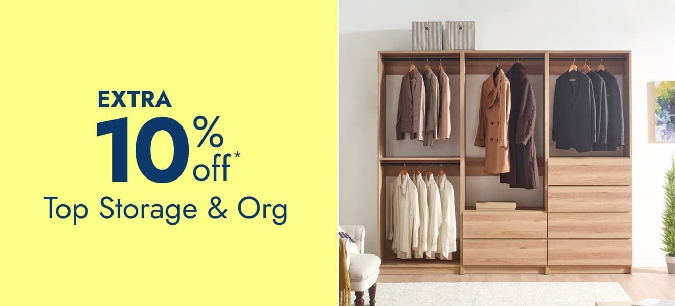 Extra 10% off top storage & organization