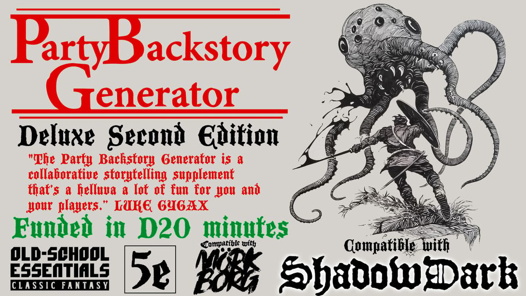 Party Backstory Generator – Second Edition