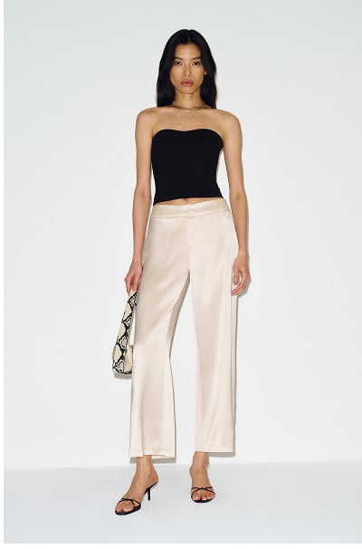 Gisele Satin Low Rise Cropped Pant