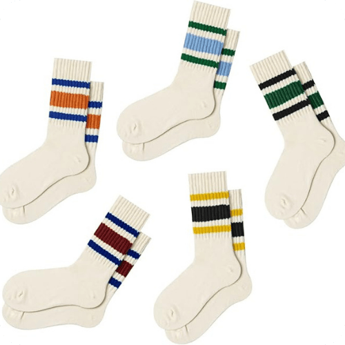 Retro Striped Crew Socks For Women