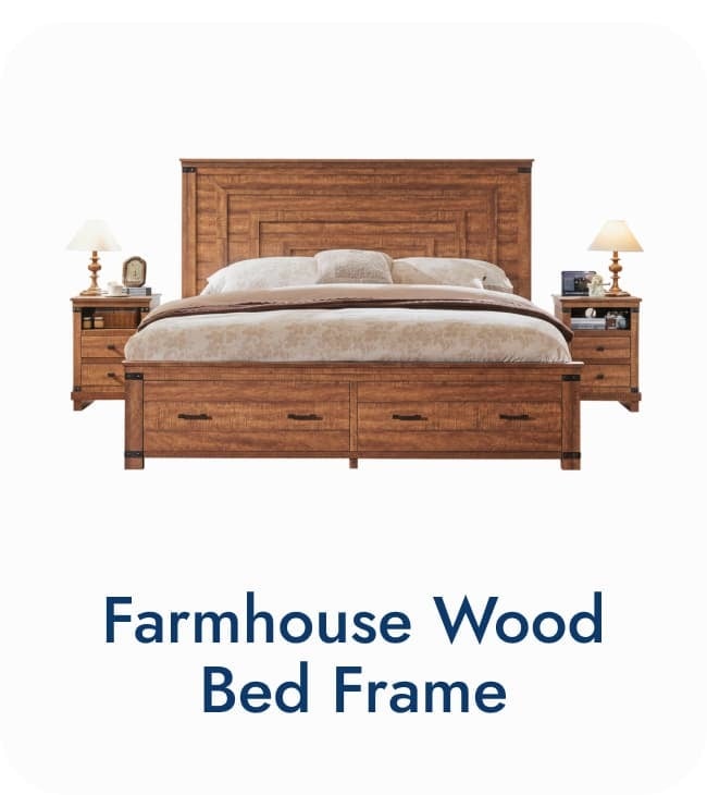 Save on Farmhouse Wood Bed Frame