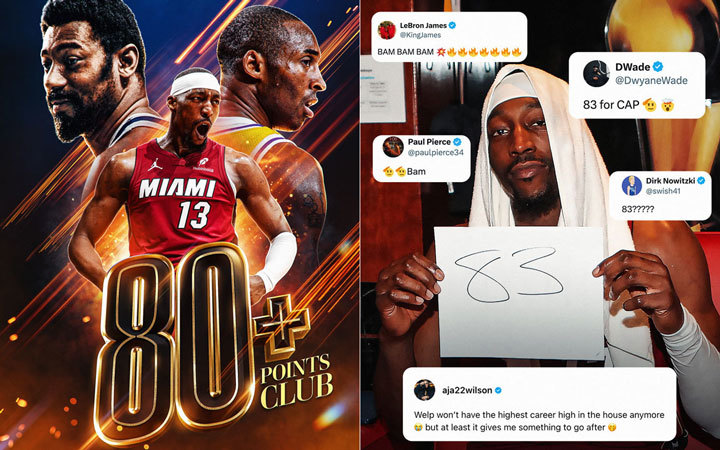 Wilt Chamberlain, Bam Adebayo, Kobe Bryant