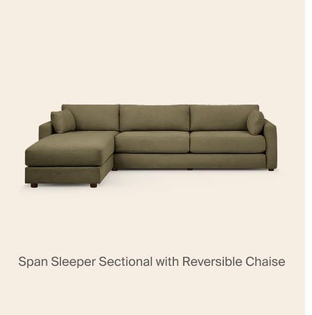 Span Sleeper Storage Sectional with Reversible Chaise