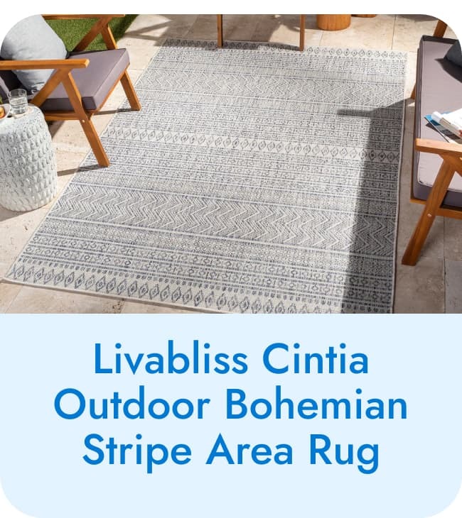 Livabliss Cintia Indoor/ Outdoor Bohemian Stripe Area Rug