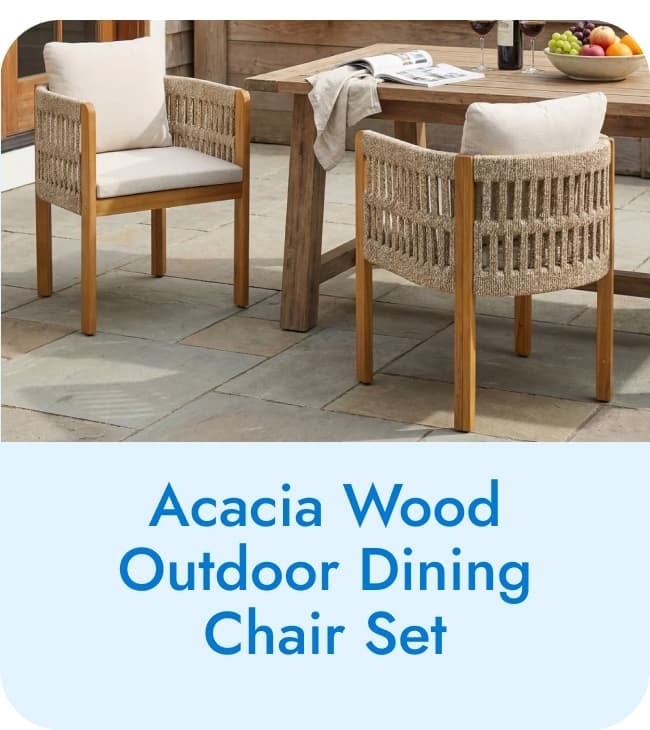 Acacia Wood Outdoor Dining Chair Set