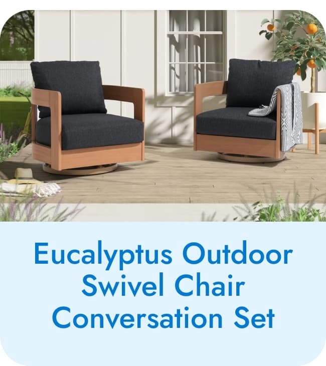 Eucalyptus Outdoor Swivel Chair Conversation Set