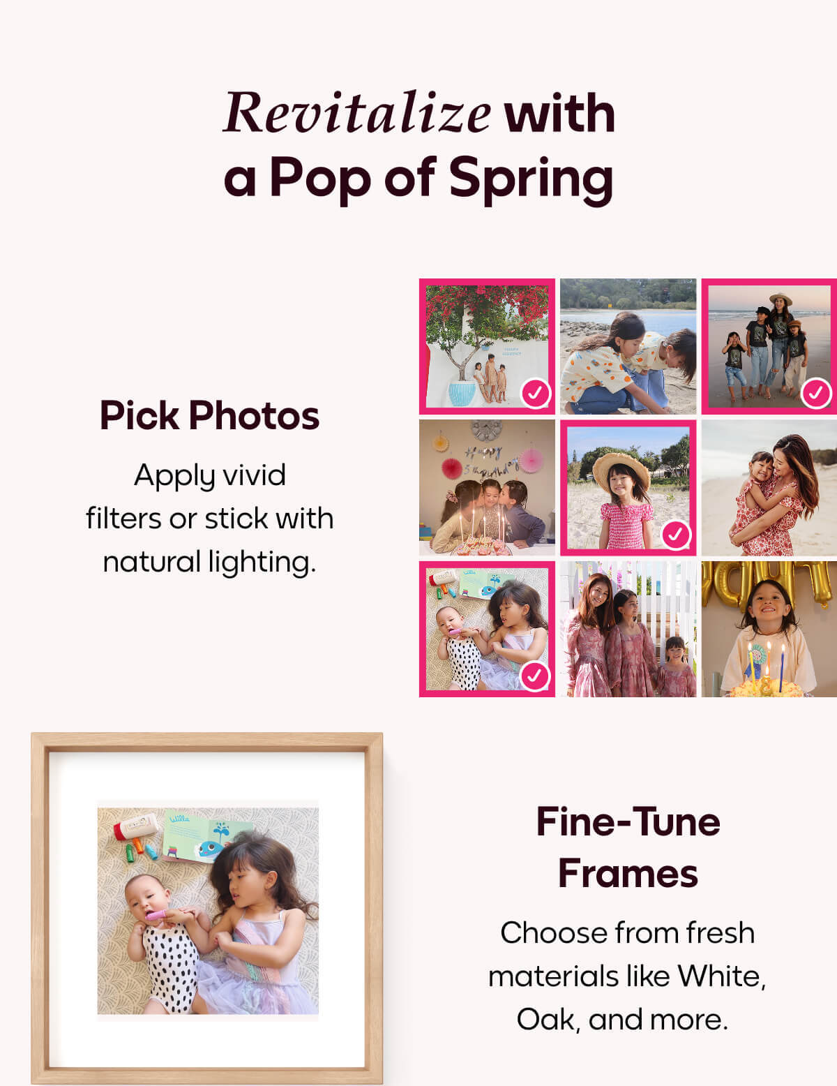 [MIXTILES] A clean, modern gallery wall with outdoor family photos. | ORDER NOW