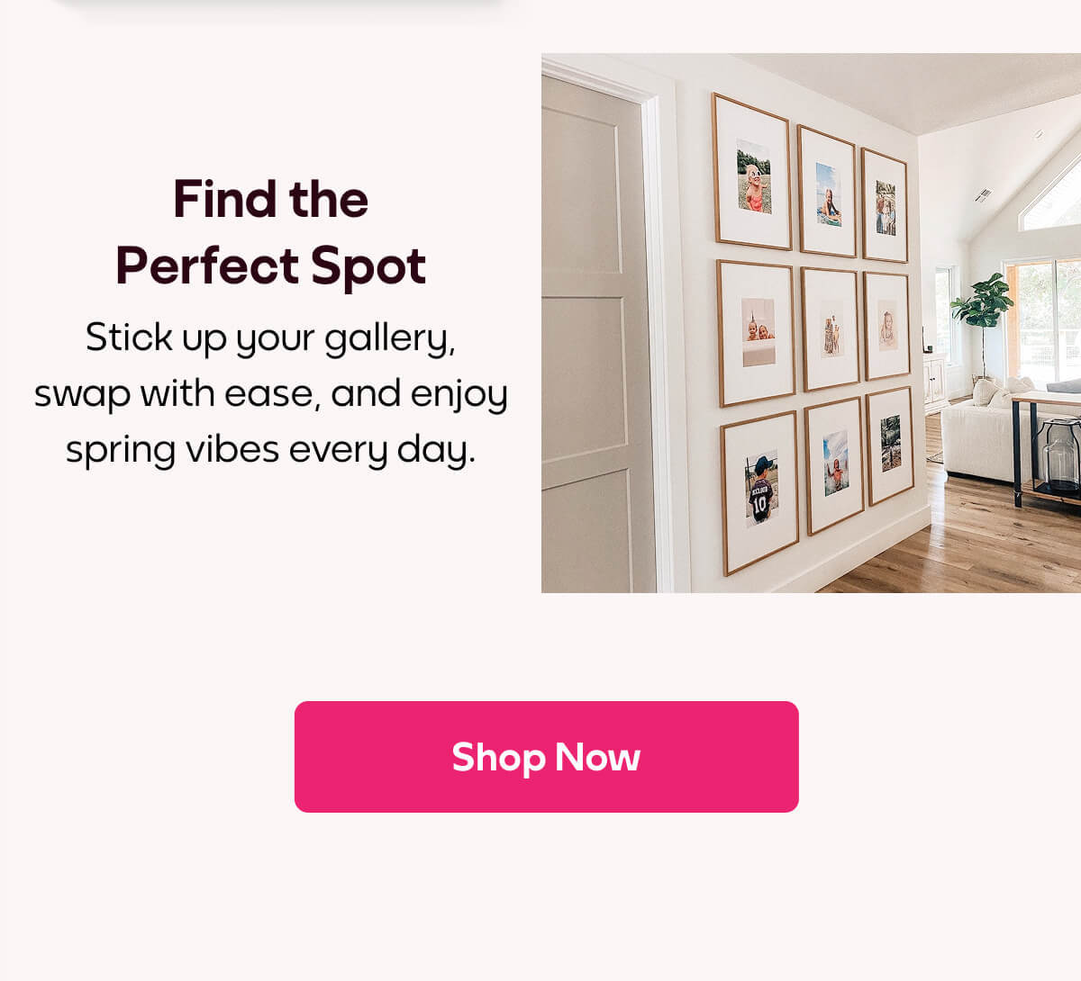 [MIXTILES] A clean, modern gallery wall with outdoor family photos. | ORDER NOW