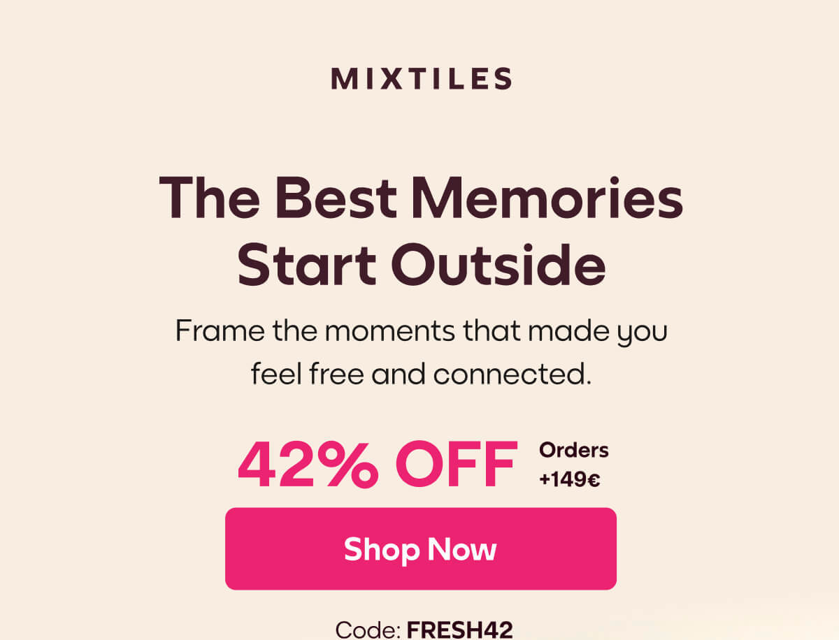 [MIXTILES] A clean, modern gallery wall with outdoor family photos. | ORDER NOW