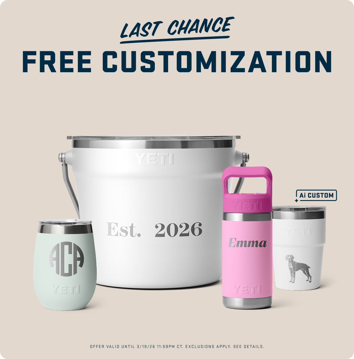 Last Chance Free Customization