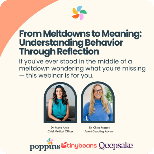 a webinar promo that has logos for Poppins, Tinybenas, and Qeepsake