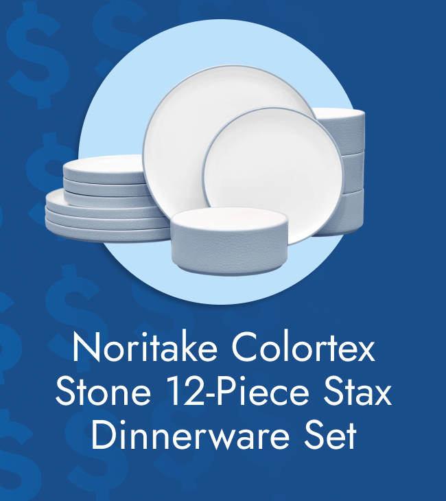 Noritake colortex stone 12-piece stax dinnerware set, service for 4