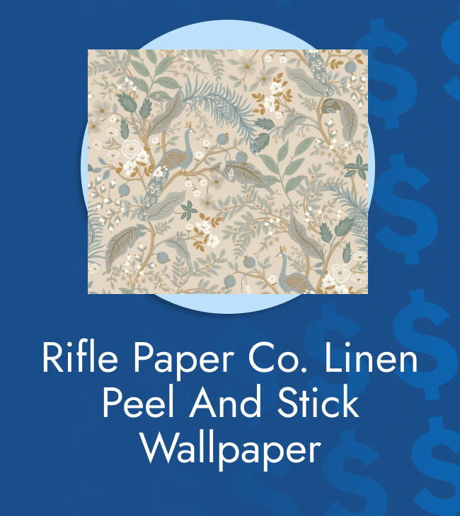 Rifle Paper Co.peacock garden linen peel and stick wallpaper