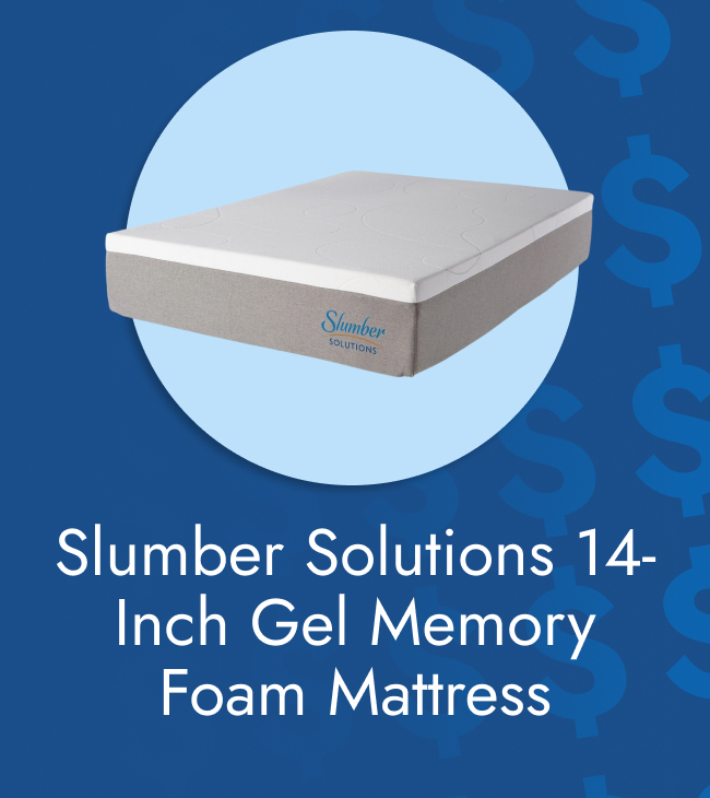 Slumber solutions 14-inch gel memory foam choose your comfort mattress - white