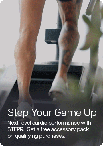 Step Your Game Up. Next-level cardio performance with STEPR.  Get a free accessory pack on qualifying purchases.