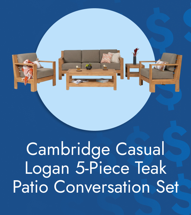 Cambridge casual logan 5-Piece teak patio conversation set