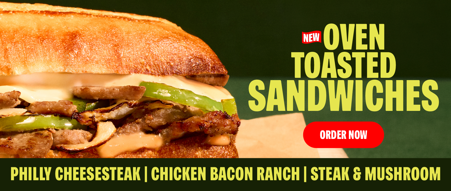 New Oven Toasted Sandwiches- Order Now
