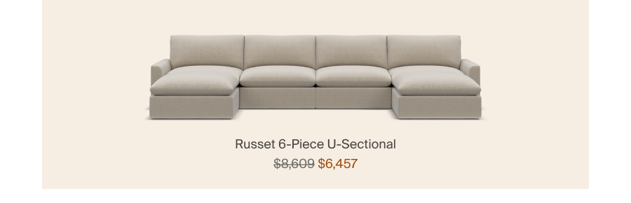 Russet 6 Piece U Sectional