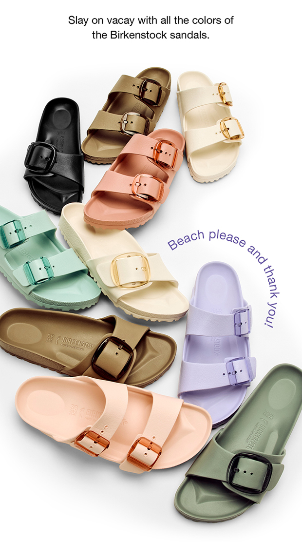 Slay on vacay with all the color of the Birkenstock sandals.