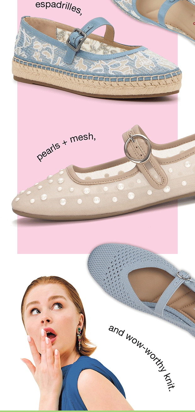 A moment for rafa | espadrilles, | pearls + mesh,
 | and wow-worthy knit.