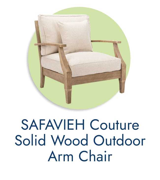 SAFAVIEH Couture Solid Wood Outdoor Arm Chair