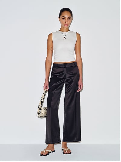 Gisele Satin Low Rise Cropped Pant
