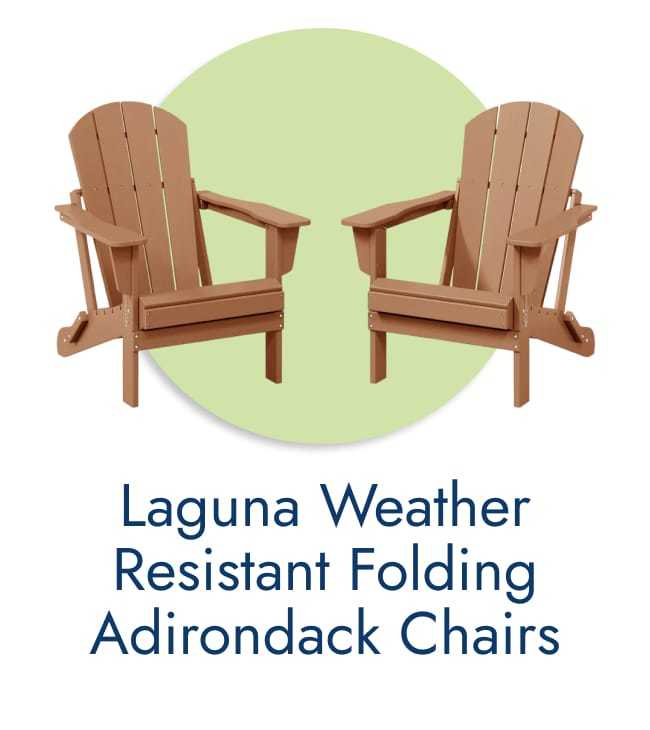 Laguna weather resistant folding Adirondack chairs