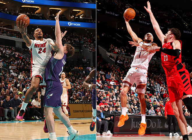 Norm Powell, Kon Knueppel, Devin Booker, Donovan Clingan