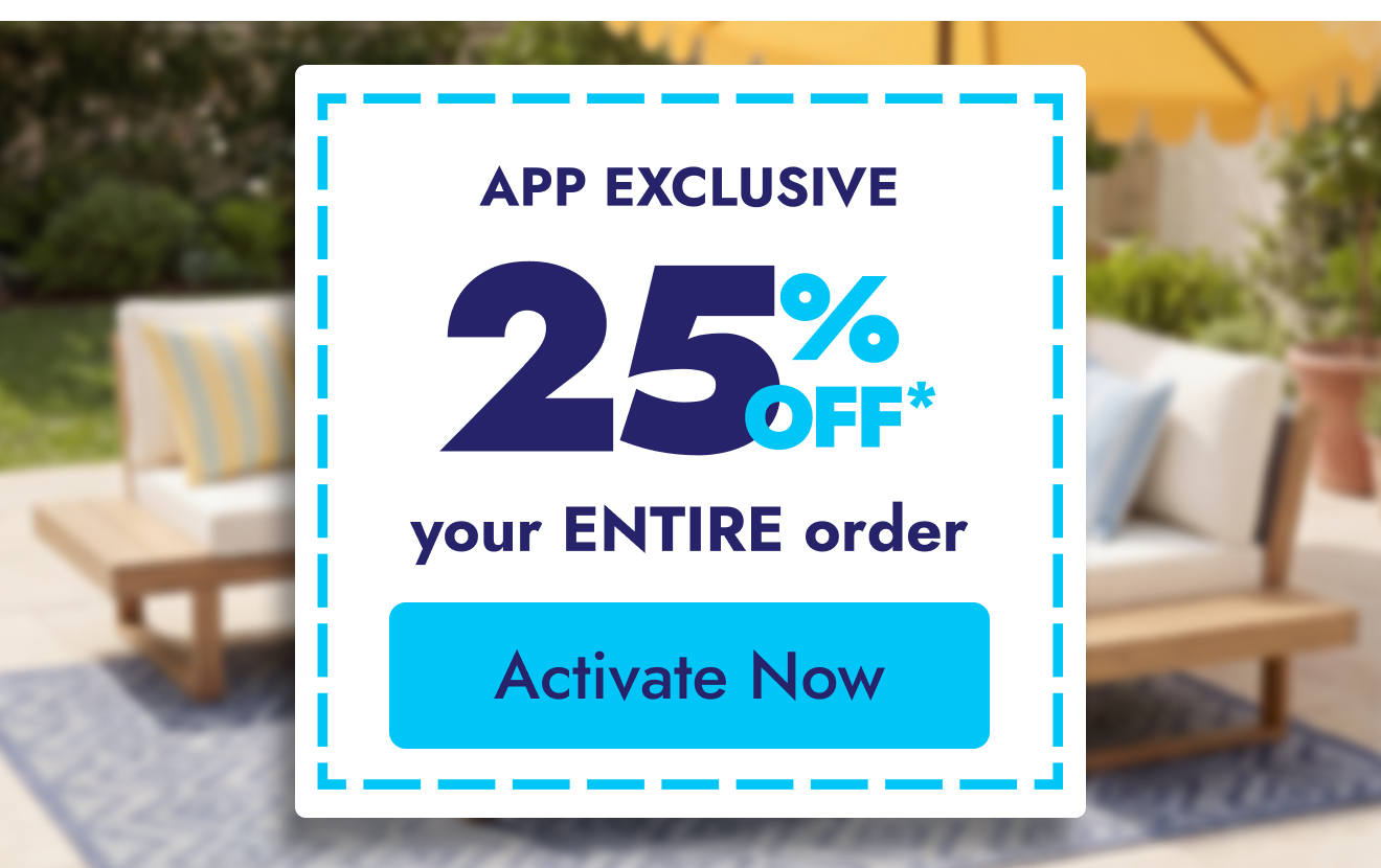 25% Off only in the app
