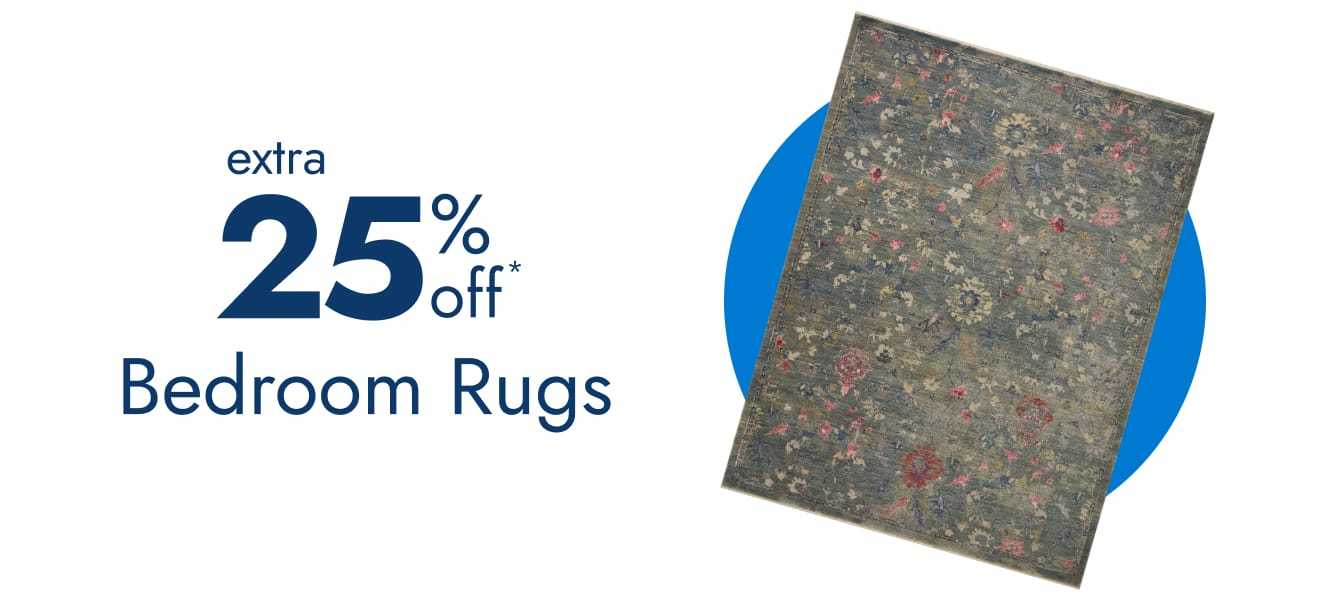 Extra 25% off bedroom rugs