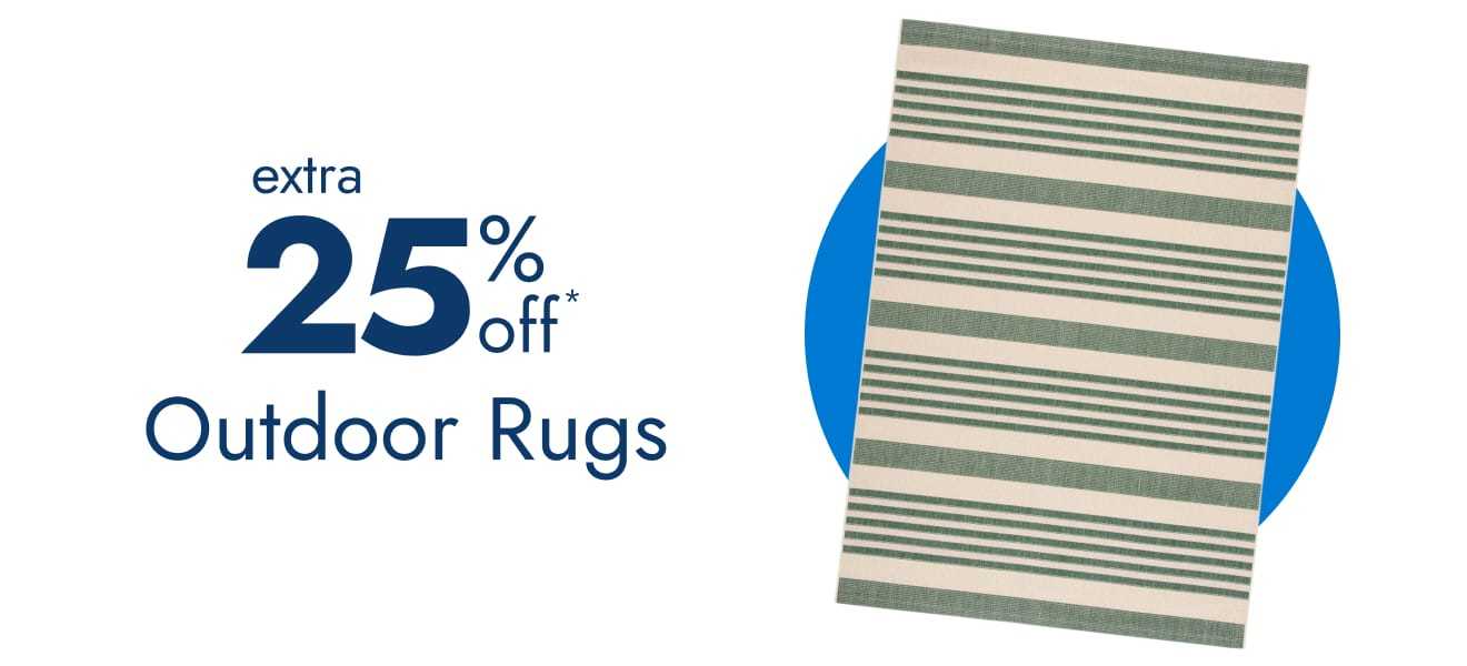 Extra 25% off outdoor rugs