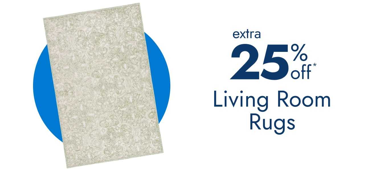 Extra 25% off living room rugs