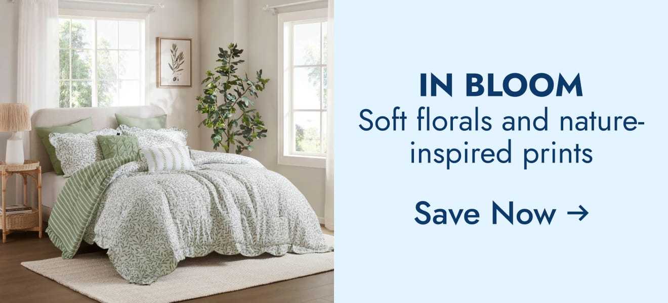 In bloom--soft florals and nature-inspried prints--save now