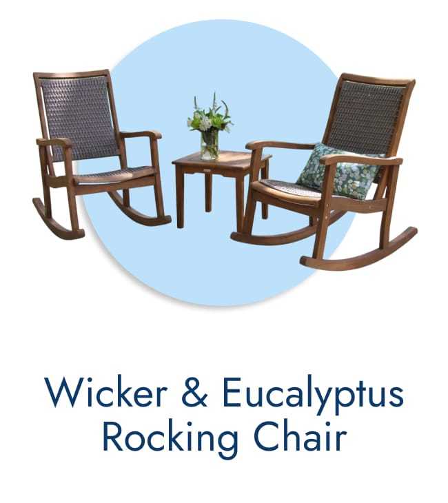 Wicker & eucalyptus rocking chair