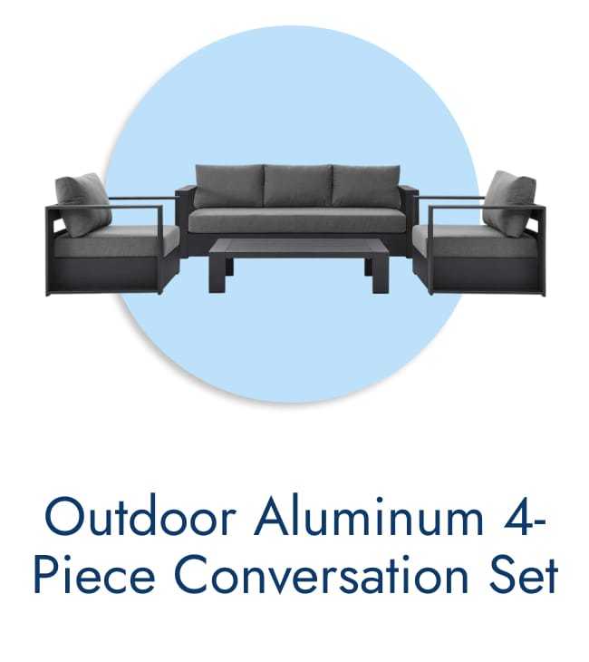Outdoor aluminum 4-piece conversation set