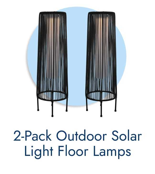 2-Pack outdoor solar light floor lamps