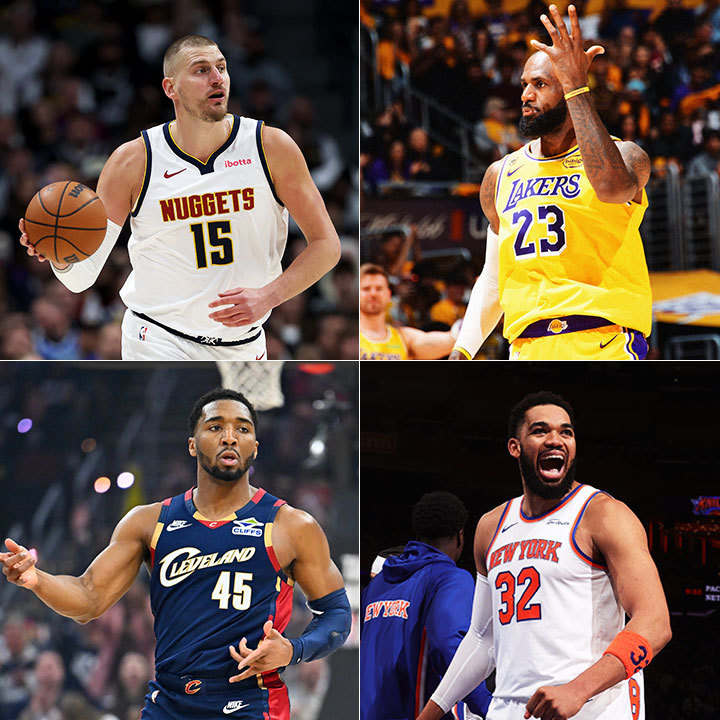 Nikola Jokić, LeBron James, Donovan Mitchell, Karl-Anthony Towns
