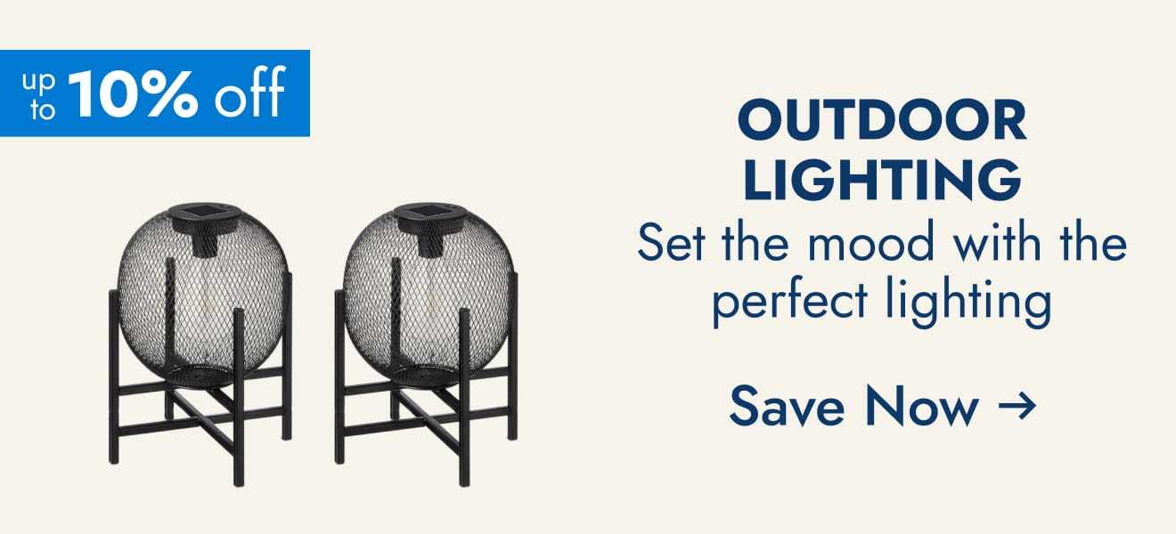 Outdoor lighting--set the mood wiht the perfect lighting--save now