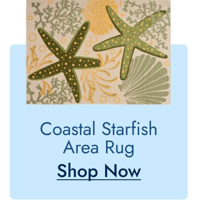 Coastal starfish area rug--shop now
