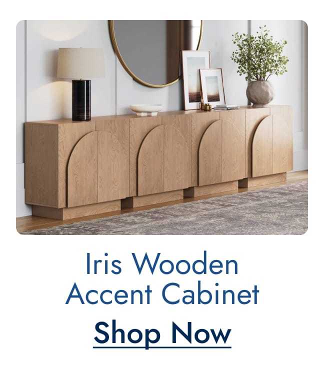 Iris wooden accent cabinet
