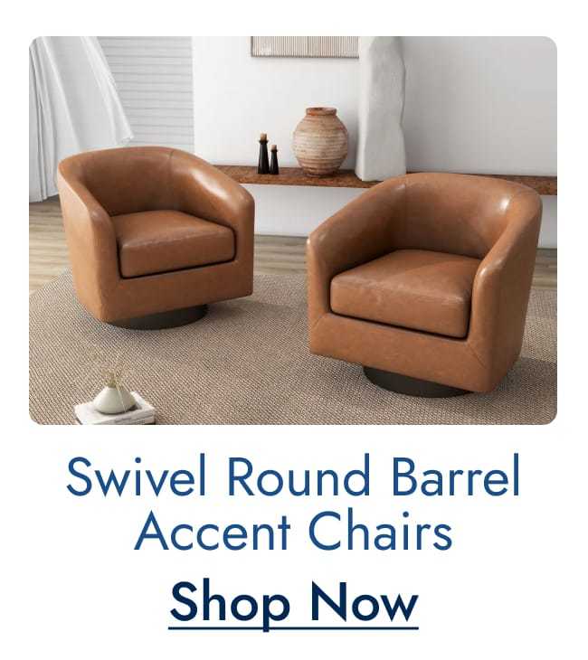 Swivel round barrel accent chairs