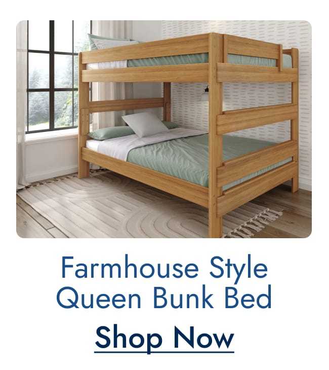 Farmhouse style queen bunk bed