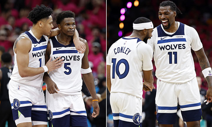 Terrence Shannon Jr., Anthony Edwards, Mike Conley, Naz Reid