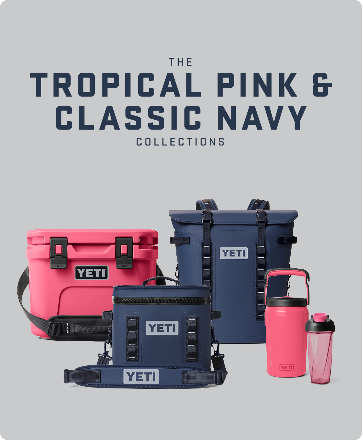 The Tropical Pink & Classic Navy Collections